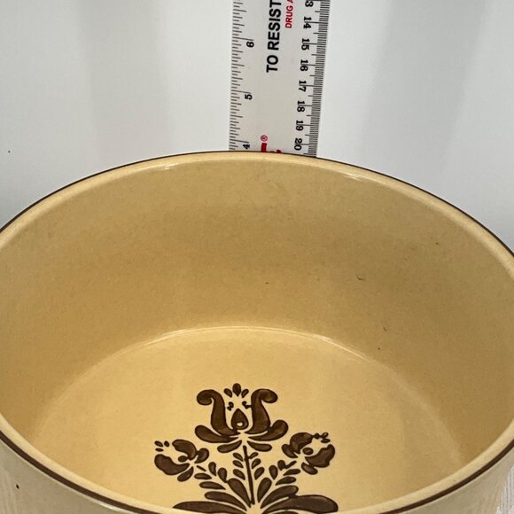 Pfaltzgraff Ceramic Bowl Brown Floral Design - Picture 3 of 5